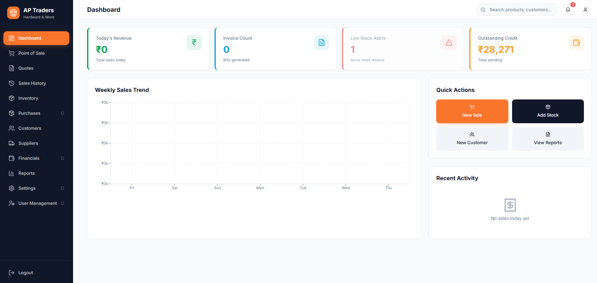 AP Traders Inventory System UI